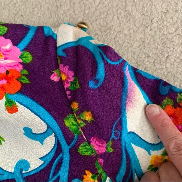 Vintage 60s Hawaiian Floral Barkcloth Maxi Dress - Picture 8 of 15